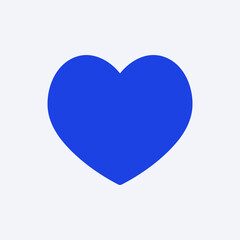 Social media heart icon like impression in blue flat style
