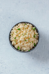 Rice, shot from the top