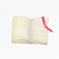 Opened book watercolor education graphic
