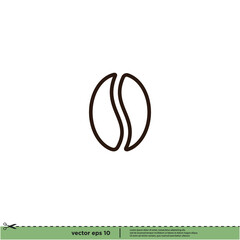 coffee bean icon vector illustration simple design element