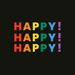 Fototapeta premium Rainbow with happy text for lgbtq pride