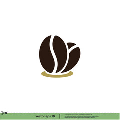 coffee bean icon vector illustration simple design element