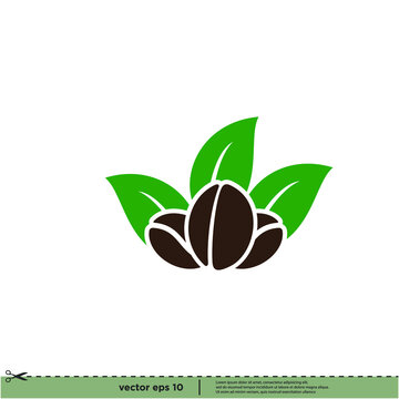 coffee bean icon vector illustration simple design element