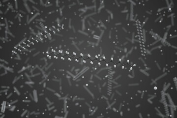 Tricosane molecule, ball-and-stick molecular model. Chemical 3d rendering