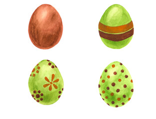 Beautiful illustration for decorative design. Happy easter. Watercolor art  card.