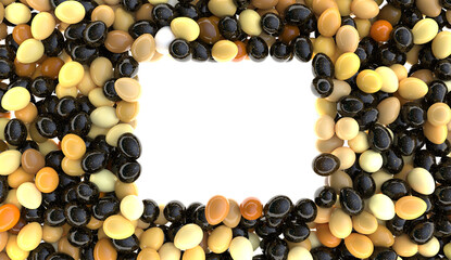 Luxury decorative frame with Easter eggs on white background