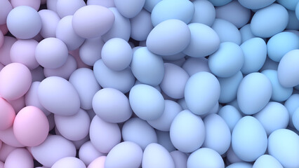 Easter gentle background with heap of light blue eggs