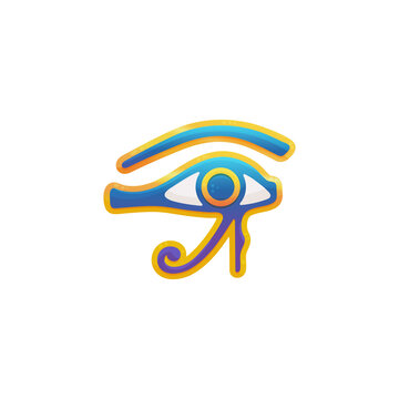 Eye of Horus all seeing eye egyptian symbol, flat vector illustration isolated.