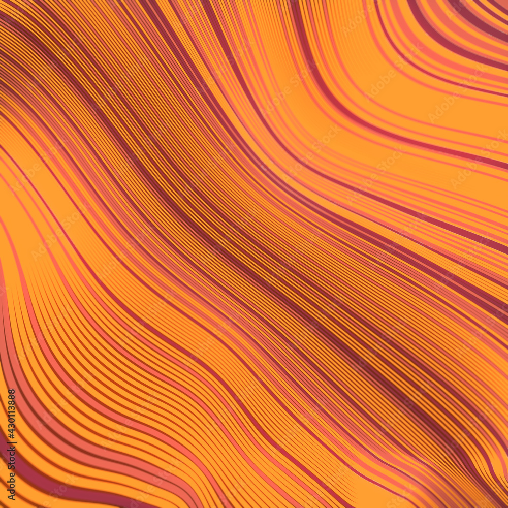 Poster wavy background of curving multi-colored lines. abstract floating backdrop. 3d rendering illustratio