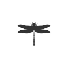 the silhouette of a dragonfly. vector illustration