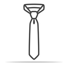 Necktie outline icon vector isolated