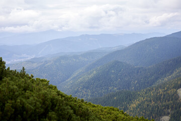 Fototapeta premium mountain landscape with cloud sky Carpathian Ukraine