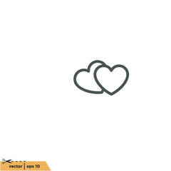heart love icon vector illustration simple design element