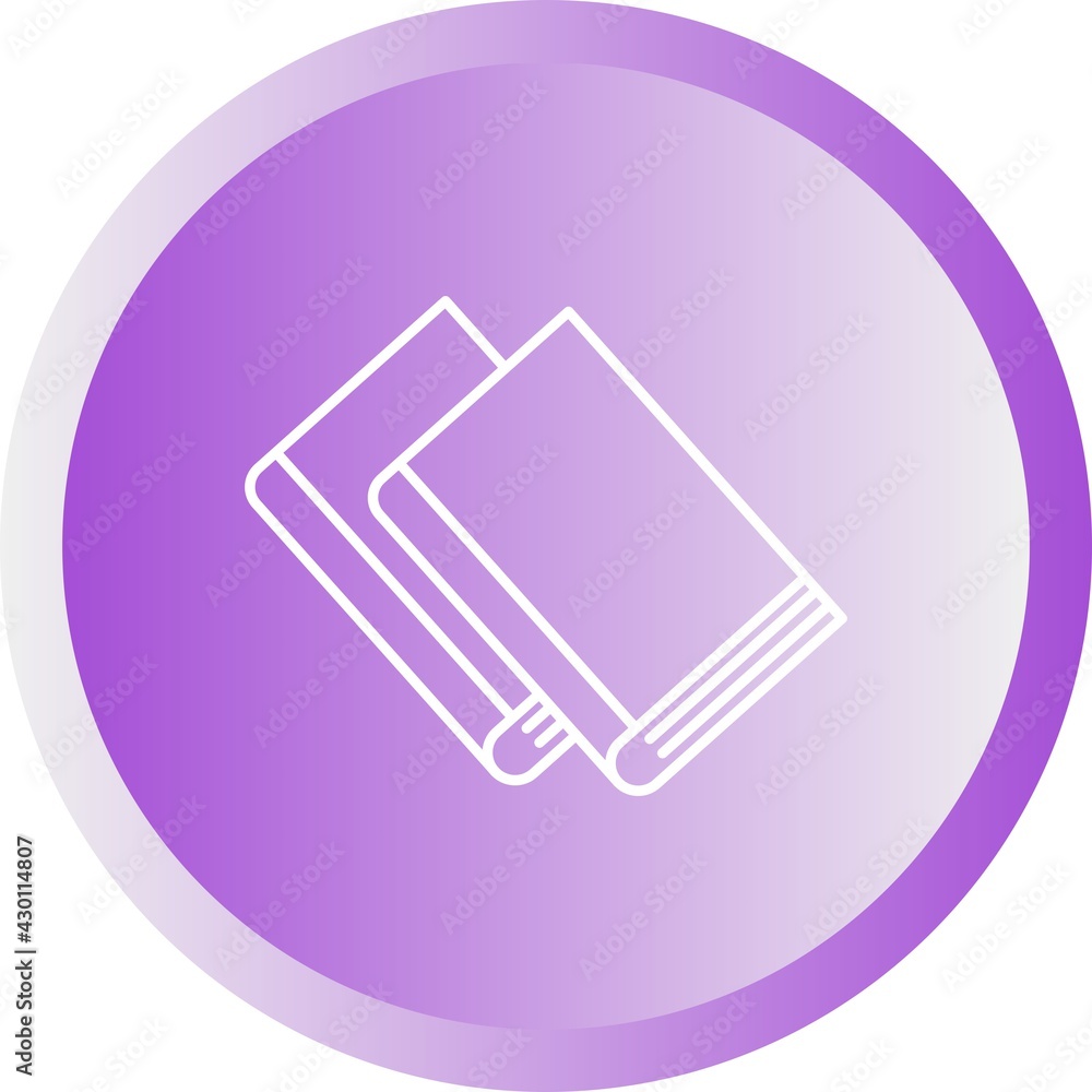 Sticker unique books line vector icon