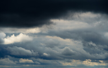 beautiful dark dramatic sky with stormy clouds before the rain