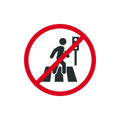 no pedestrian walk icon symbol