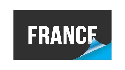 FRANCE text written on black blue sticker.