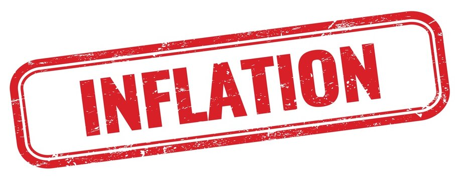 INFLATION text on red grungy stamp.