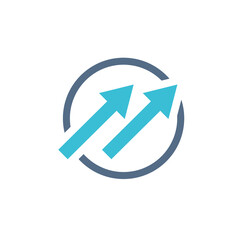 arrow up icn symbol company logo concept