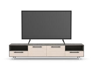 tv stand on white background. Isolated 3D illustration