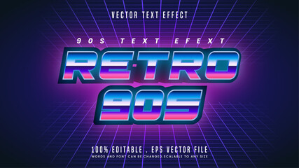 3d retrowave futuristic text effect illustration