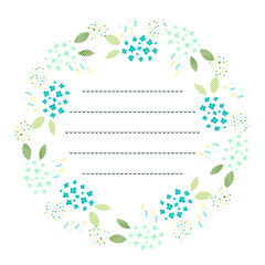 梅雨の日のアジサイ手紙フレーム