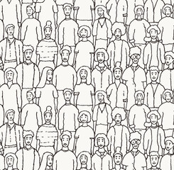 People stand next to each other pattern vector