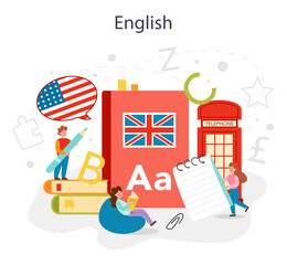 English class concept. Study foreign languages in school or university