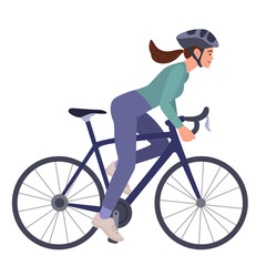 Girl cyclist in a sports suit.Eco transport.The concept of a healthy lifestyle, sports training, cardio load.