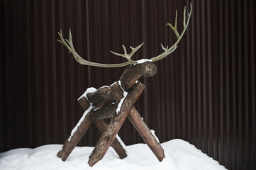 figurine of a reindeer made of wood