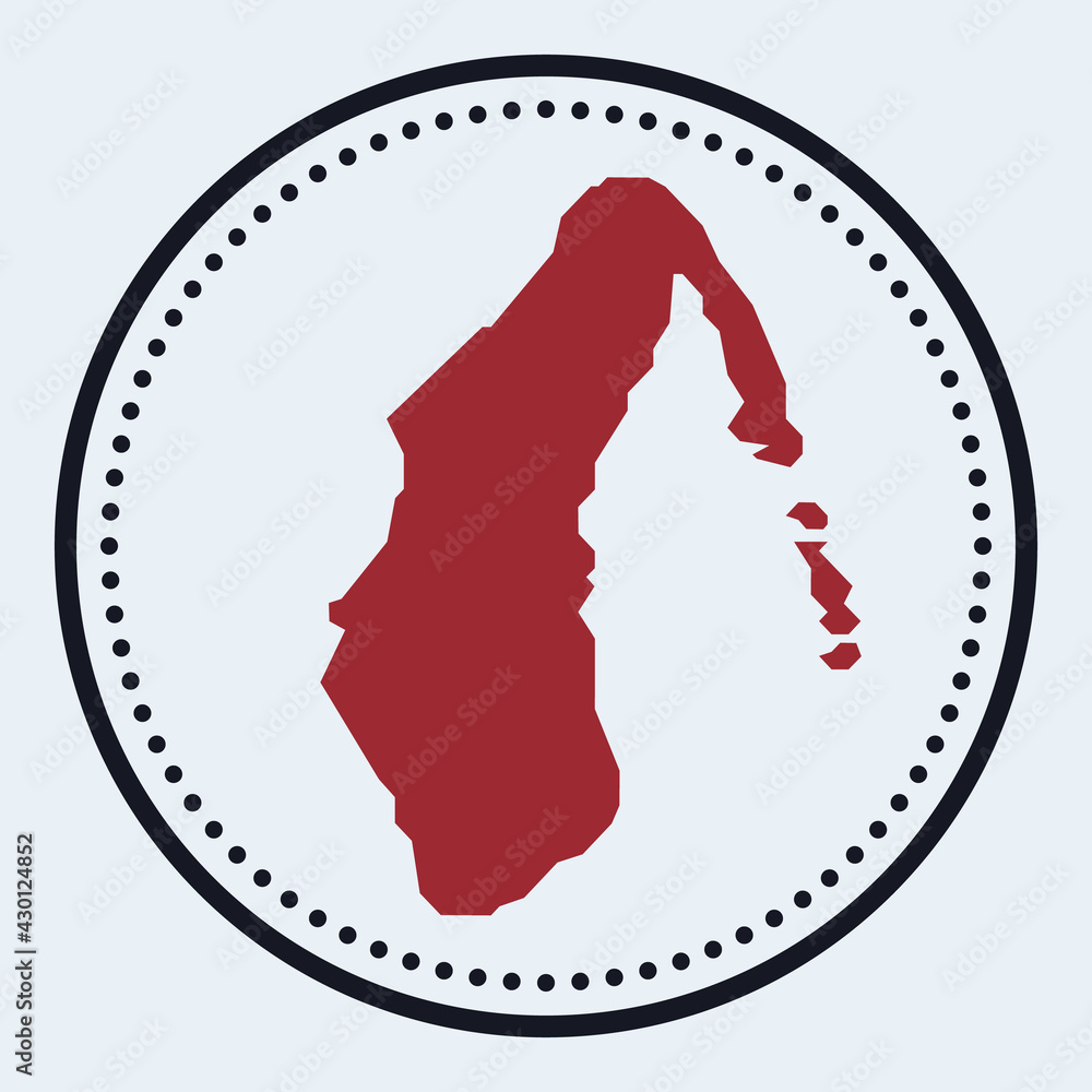Poster aitutaki round stamp. round logo with island map and title. stylish minimal aitutaki badge with map.