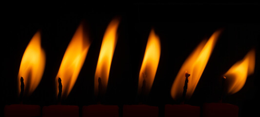 Сandle fire set isolated on transparent background