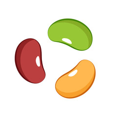 Mung bean, Kidney bean and Soybean on white background. Bean logo design.