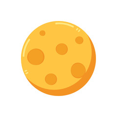 Cheese symbol. cheese logo design. moon.