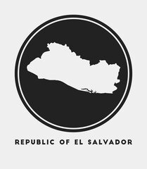Republic of El Salvador icon. Round logo with country map and title. Stylish Republic of El Salvador badge with map. Vector illustration.