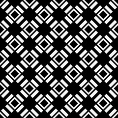 Seamless and rhombuses ornament. Black and white colors.