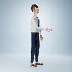 Businessman cartoon character shake hand