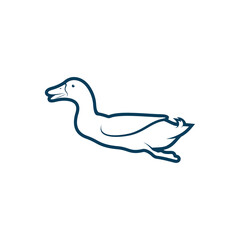 Duck design vector illustration, Creative Duck logo design concept template, symbols icons