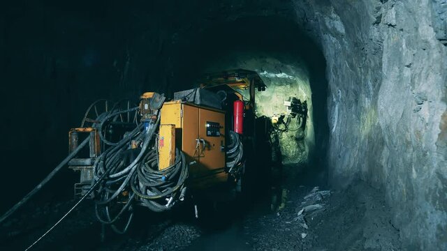 Underground tunnel is getting irrigated by a boring mechanism