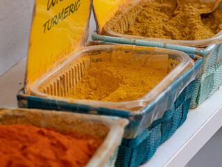 Greek traditional spices are solded in the market