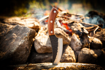 close up of an iron and fire