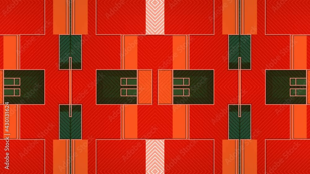 Poster abstract digital rectangles pattern. 3d rendering seamless loop animation 4k uhd