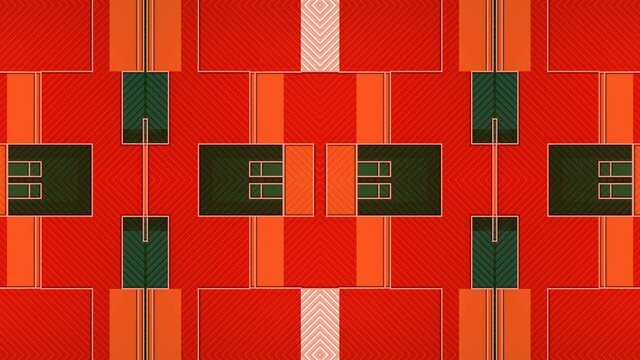 Abstract digital rectangles pattern. 3d rendering seamless loop animation 4K UHD