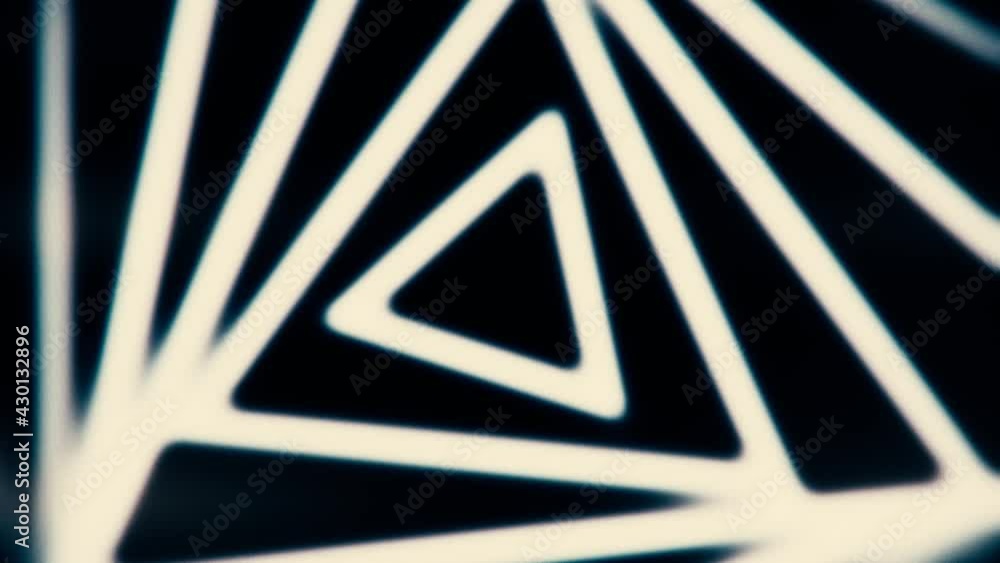 Poster optical illusion of black and white triangles getting bigger, seamless loop. animation. monochrome t