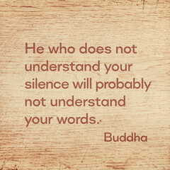 your silence Buddha wood