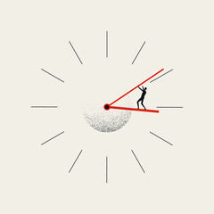 Business deadline vector concept. Symbol of work under pressure, stress. Minimal illustration.