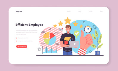 KPI web banner or landing page. Employee evaluation, testing