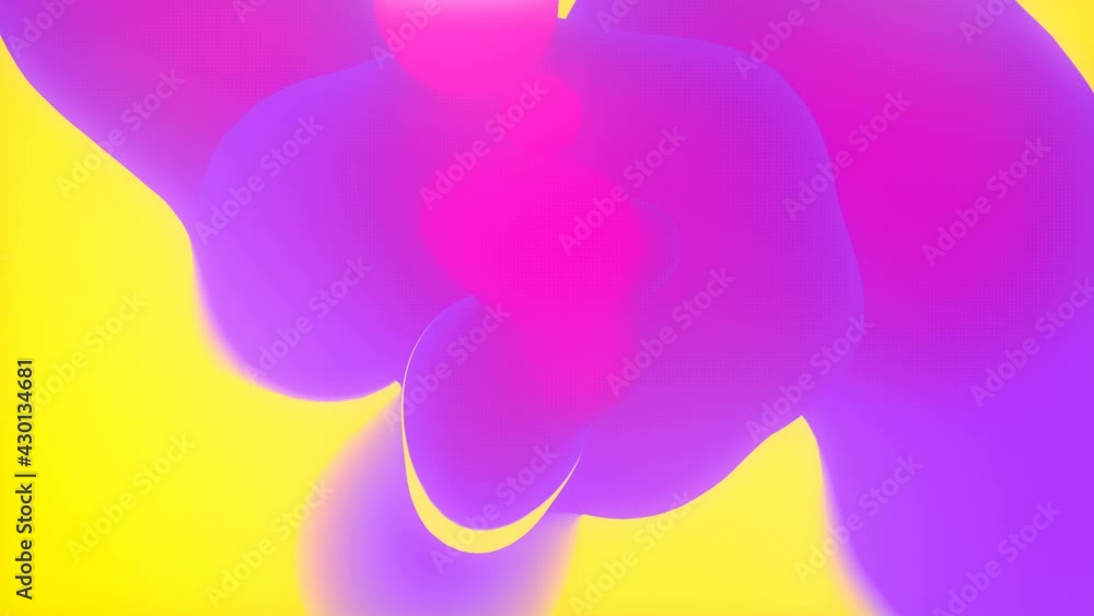 Poster 3d rendering fluid wave shapes background. digital seamless loop animation 4k