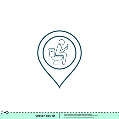 toiled location icon simple design element