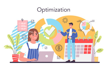 Process optimization concept. Idea of business improvement